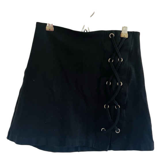 Lush Dresses & Skirts - Lush Black Lace-Up  Detail Women's Skirt